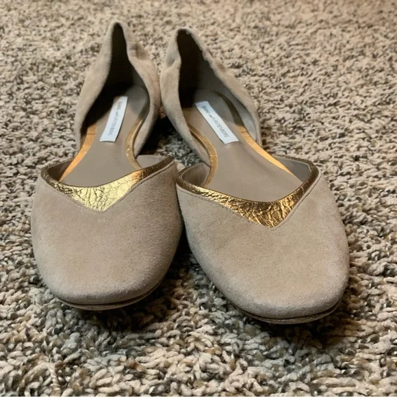 - 💛 RARE Suede Diane von Furstenberg Flats Sample Shoes - Picture 11 of 13